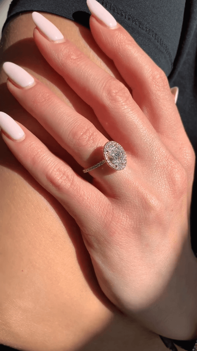 2 Carat Oval Cut Classic Halo Diamond Engagement Ring - Mivaan Fine Jewelry
