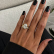 2 Carat Oval Cut Diamond Thick Bezel Prong Ring in 14K Solid Gold - Mivaan Fine Jewelry