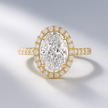 2 Carat Oval Cut Halo Diamond Engagement Ring with Pave Band - Mivaan Fine Jewelry