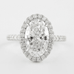 2 Carat Oval Cut Halo Diamond Engagement Ring with Pave Band - Mivaan Fine Jewelry