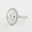 2 Carat Oval Cut Halo Diamond Engagement Ring with Pave Band - Mivaan Fine Jewelry