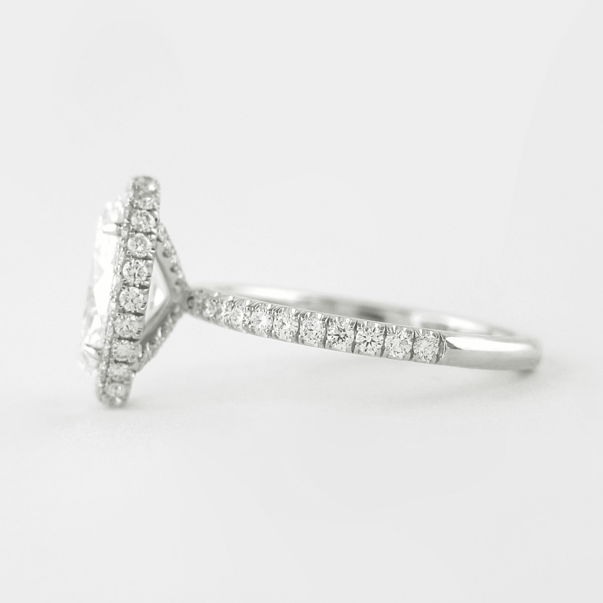 2 Carat Oval Cut Halo Diamond Engagement Ring with Pave Band - Mivaan Fine Jewelry
