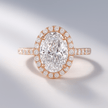 2 Carat Oval Cut Halo Diamond Engagement Ring with Pave Band - Mivaan Fine Jewelry