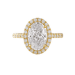2 Carat Oval Cut Halo Diamond Engagement Ring with Pave Band - Mivaan Fine Jewelry