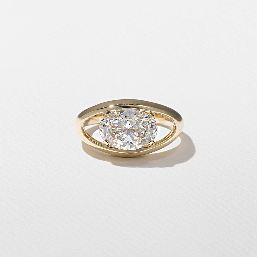 2 Carat Oval Cut Lab Grown Diamond Floating Solitaire Ring in 14K Solid Gold - Mivaan Fine Jewelry