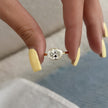 2 Carat Oval Cut Lab Grown Diamond Half Bezel Engagement Ring Solid Gold - Mivaan Fine Jewelry