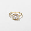 2 Carat Oval Cut Lab Grown Diamond Half Bezel Ring in 14K Solid Gold - Mivaan Fine Jewelry