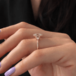 2 Carat Oval Cut Lab Grown Diamond Ring with Round and Baguette Side Stones - Mivaan Fine Jewelry