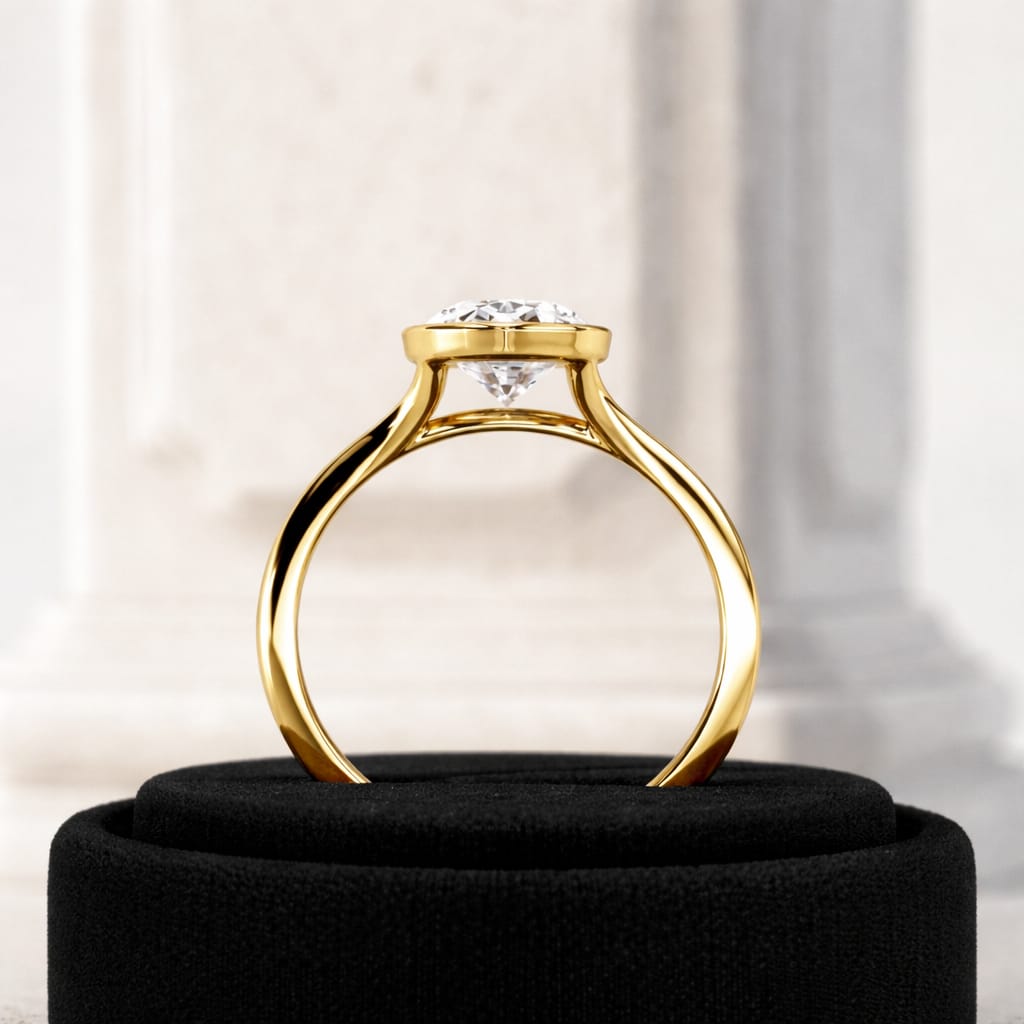 2 Carat Oval Cut Lab Grown Diamond Solitaire Ring in Solid Gold - Mivaan Fine Jewelry
