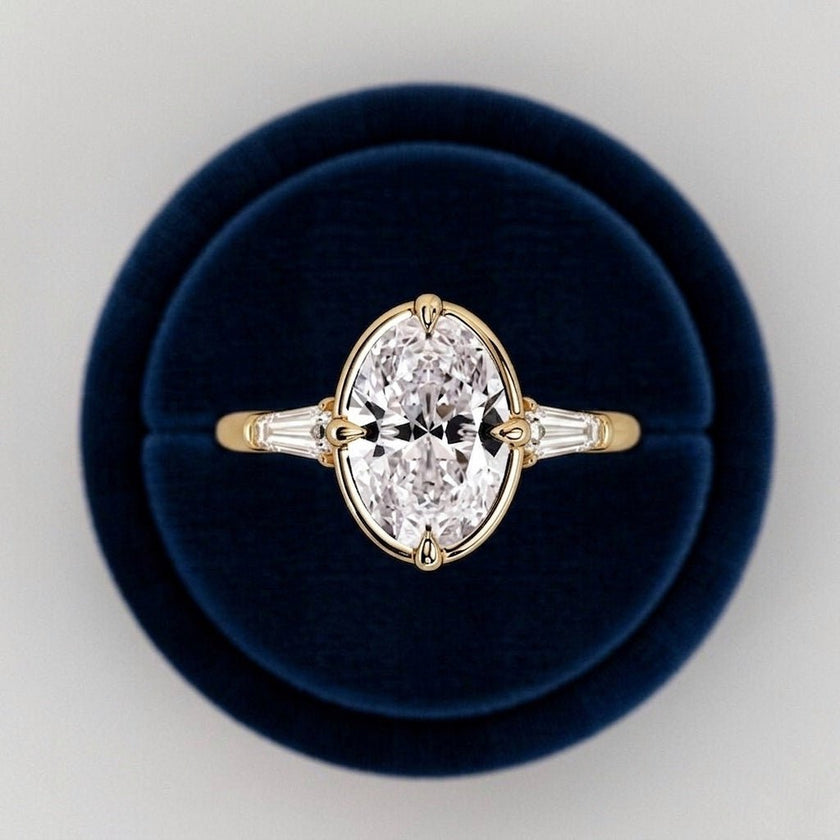 2 Carat Oval Cut Prong Set Lab Grown Diamond Ring for Women - Mivaan Fine Jewelry