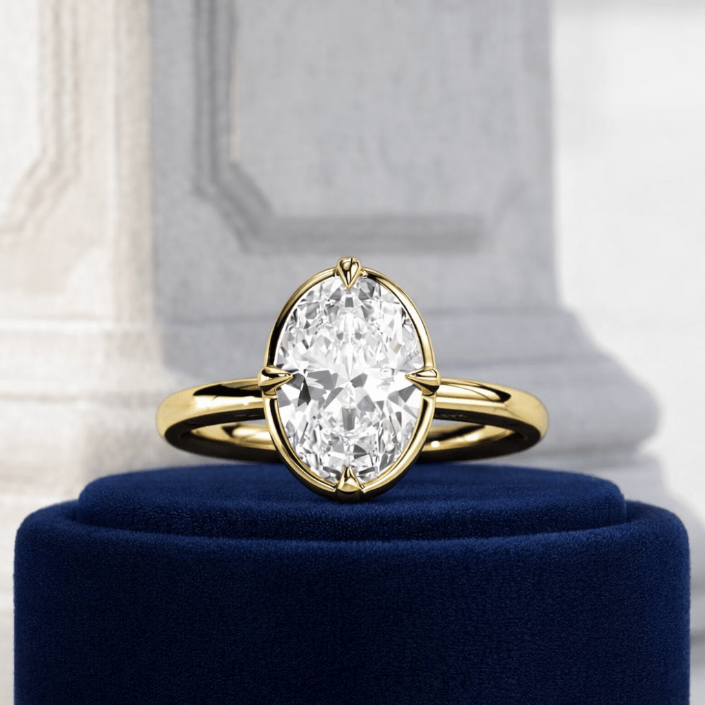 2 Carat Oval Cut Prong Set Lab Grown Diamond Ring for Women - Mivaan Fine Jewelry