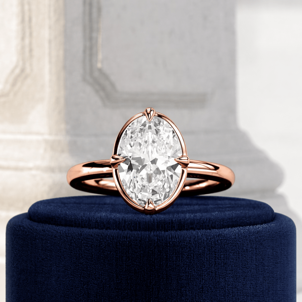 2 Carat Oval Cut Prong Set Lab Grown Diamond Ring for Women - Mivaan Fine Jewelry