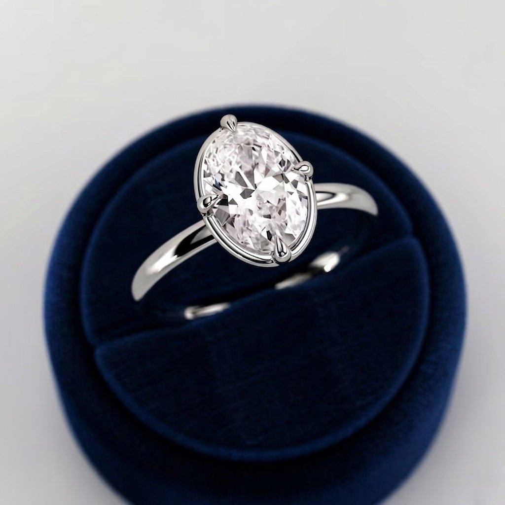 2 Carat Oval Cut Prong Set Lab Grown Diamond Ring for Women - Mivaan Fine Jewelry