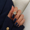 2 Carat Oval Lab Grown Diamond Bezel Set Art Deco Ring in 14K Solid Gold - Mivaan Fine Jewelry