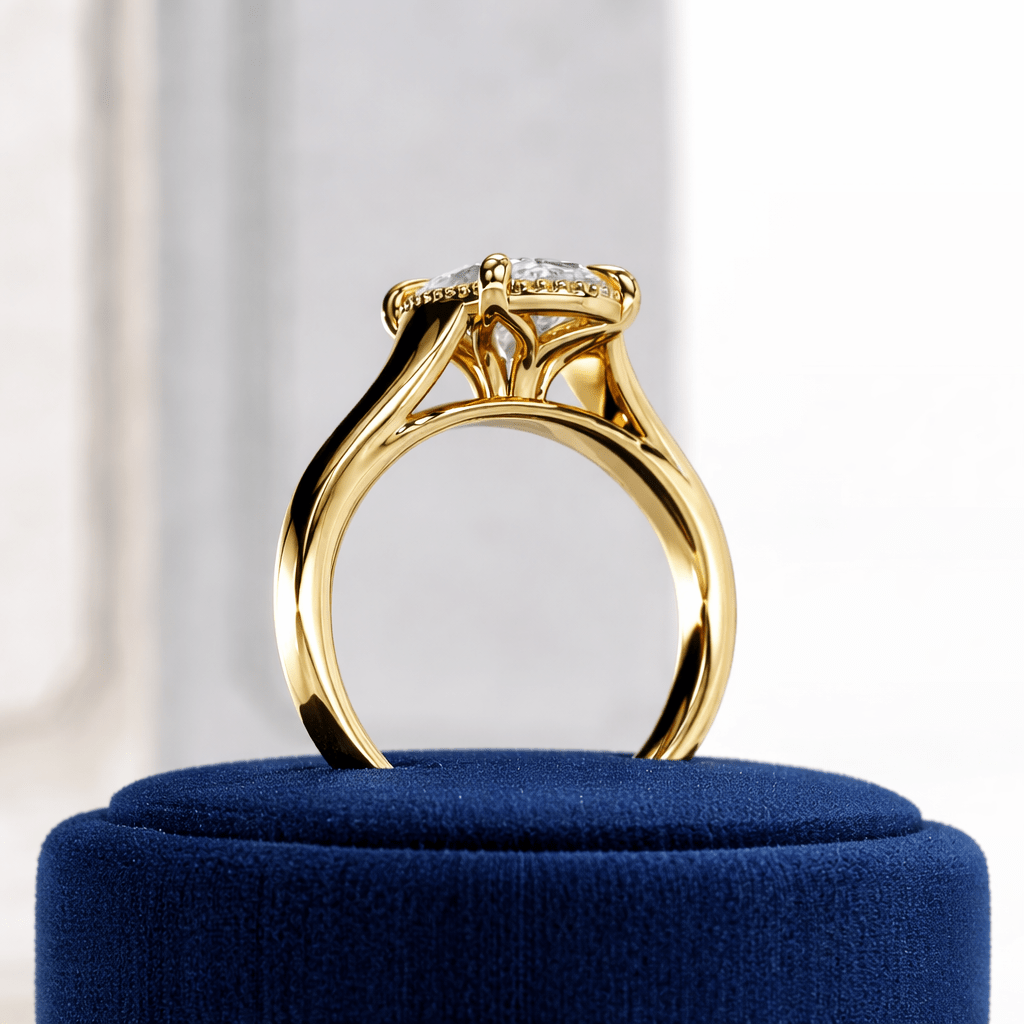 2 Carat Oval Lab Grown Diamond Tulip Engagement Ring - Mivaan Fine Jewelry