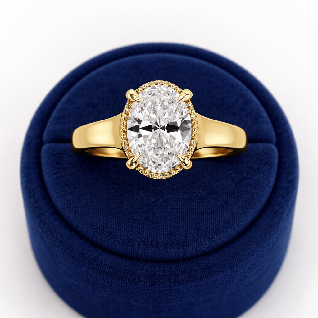 2 Carat Oval Lab Grown Diamond Tulip Engagement Ring - Mivaan Fine Jewelry