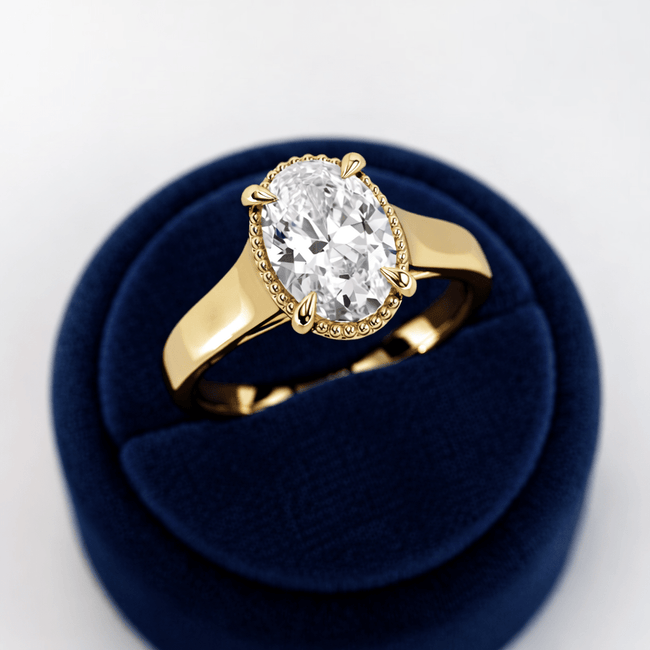 2 Carat Oval Lab Grown Diamond Tulip Engagement Ring - Mivaan Fine Jewelry