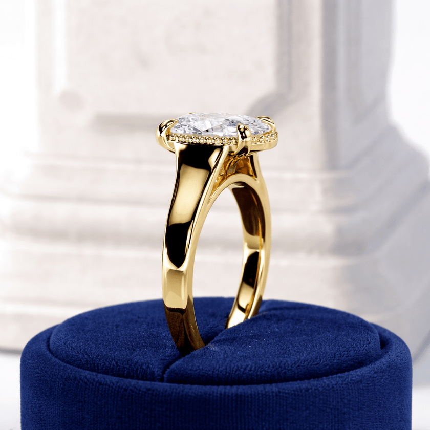 2 Carat Oval Lab Grown Diamond Tulip Engagement Ring - Mivaan Fine Jewelry