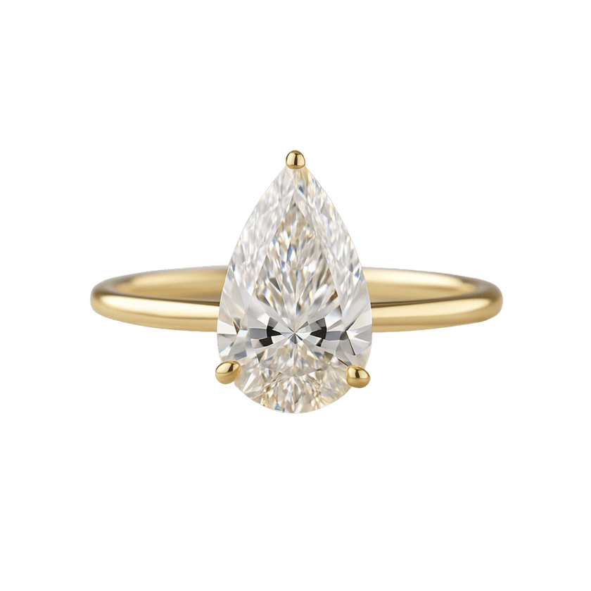 2 Carat Pear Cut Hidden Halo Diamond Engagement Ring - Mivaan Fine Jewelry