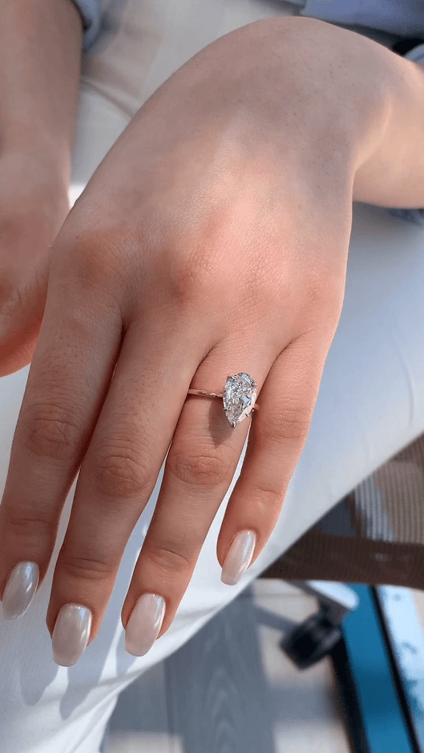 2 Carat Pear Cut Hidden Halo Diamond Engagement Ring - Mivaan Fine Jewelry