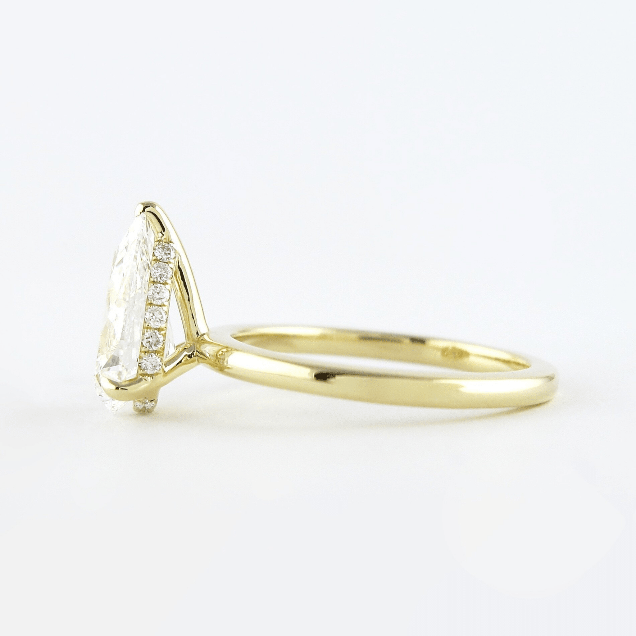 2 Carat Pear Cut Hidden Halo Diamond Engagement Ring - Mivaan Fine Jewelry