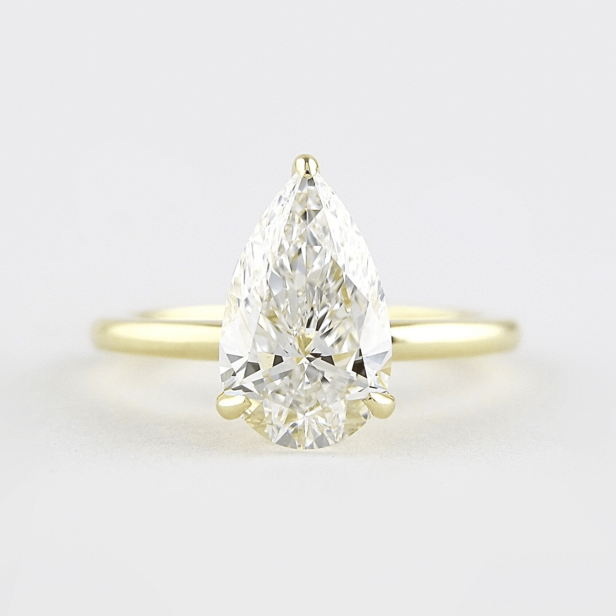 2 Carat Pear Cut Hidden Halo Diamond Engagement Ring - Mivaan Fine Jewelry
