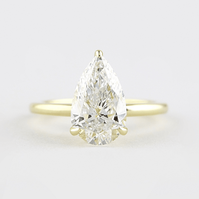 2 Carat Pear Cut Hidden Halo Diamond Engagement Ring - Mivaan Fine Jewelry