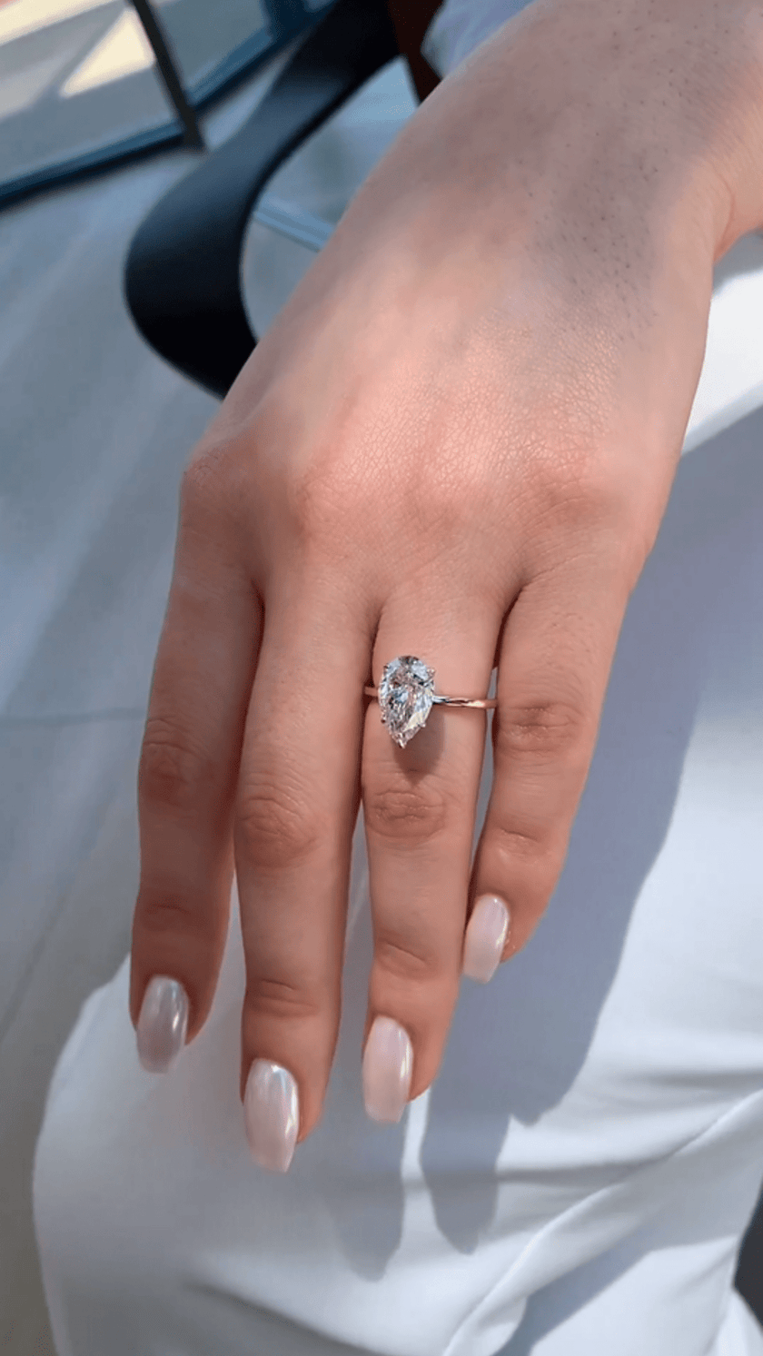 2 Carat Pear Cut Hidden Halo Diamond Engagement Ring - Mivaan Fine Jewelry