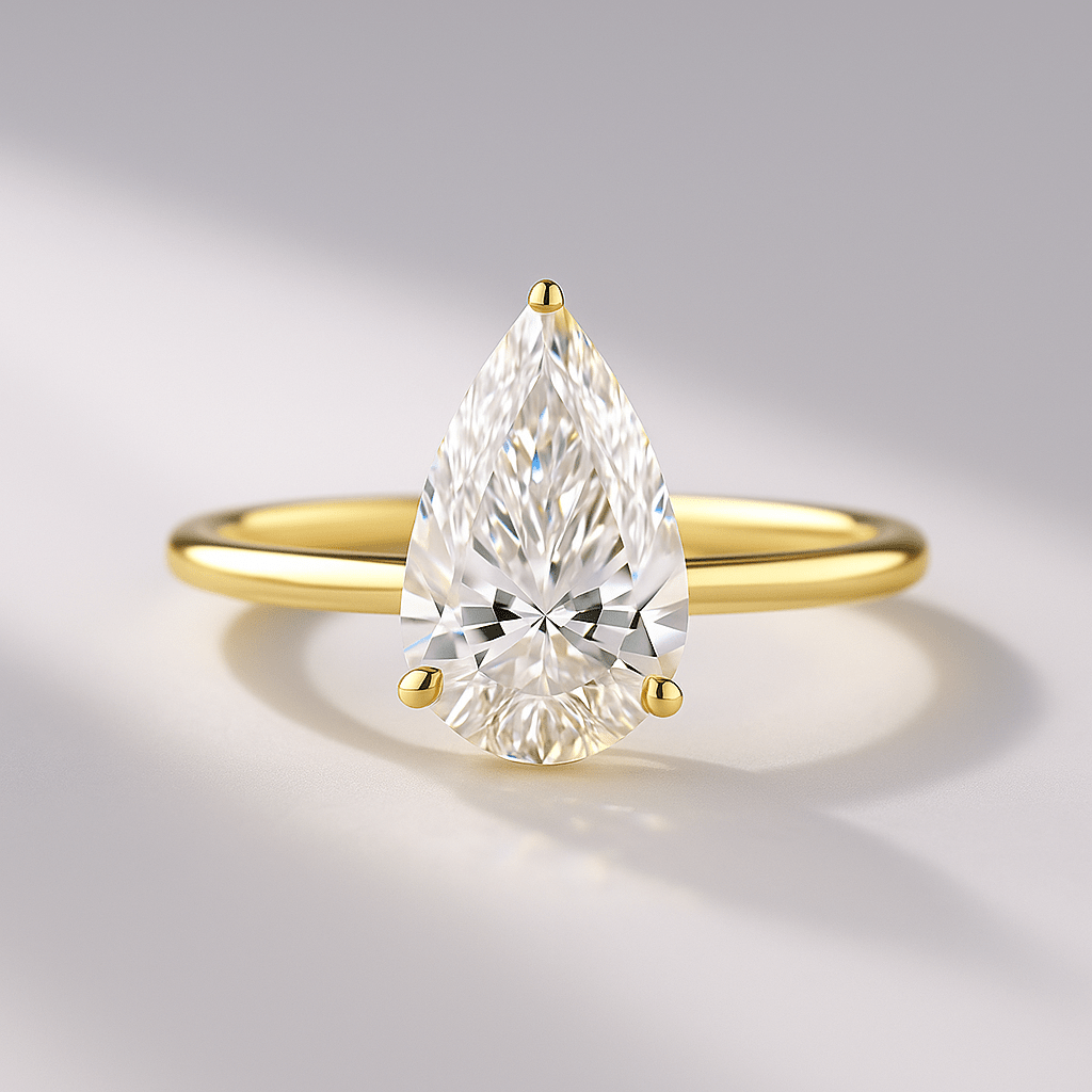 2 Carat Pear Cut Hidden Halo Diamond Engagement Ring - Mivaan Fine Jewelry