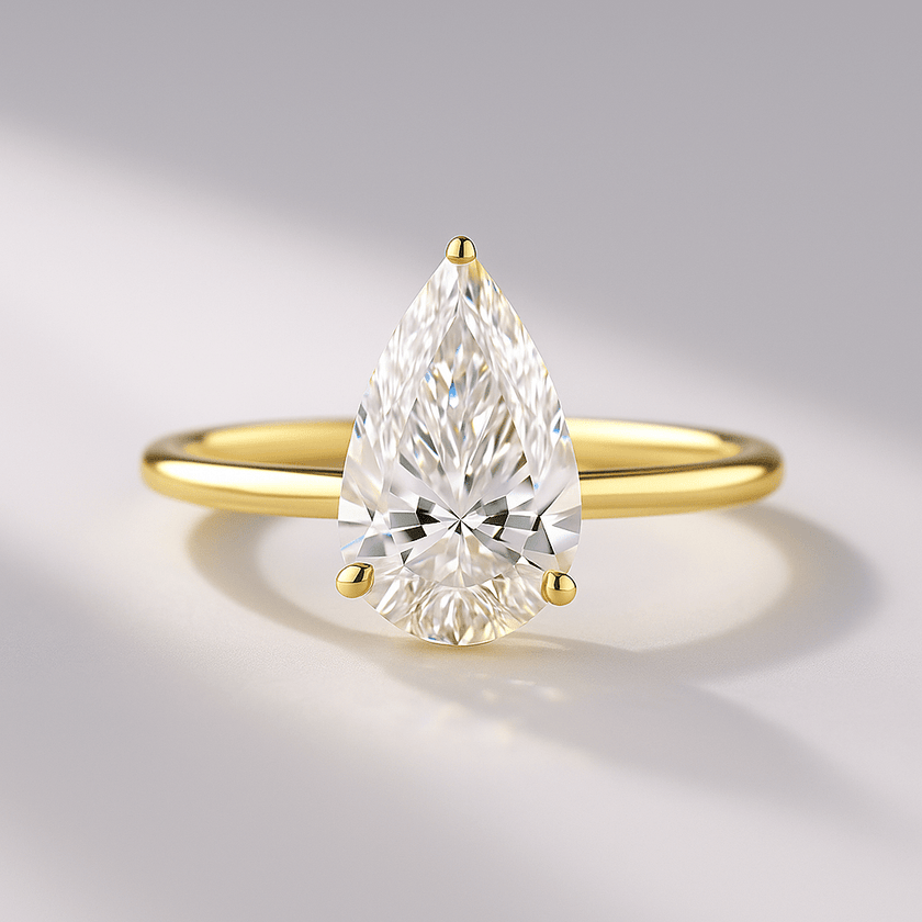 2 Carat Pear Cut Hidden Halo Diamond Engagement Ring - Mivaan Fine Jewelry