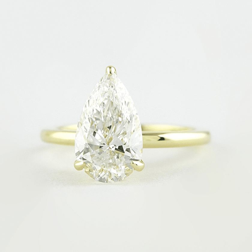 2 Carat Pear Cut Hidden Halo Diamond Engagement Ring - Mivaan Fine Jewelry
