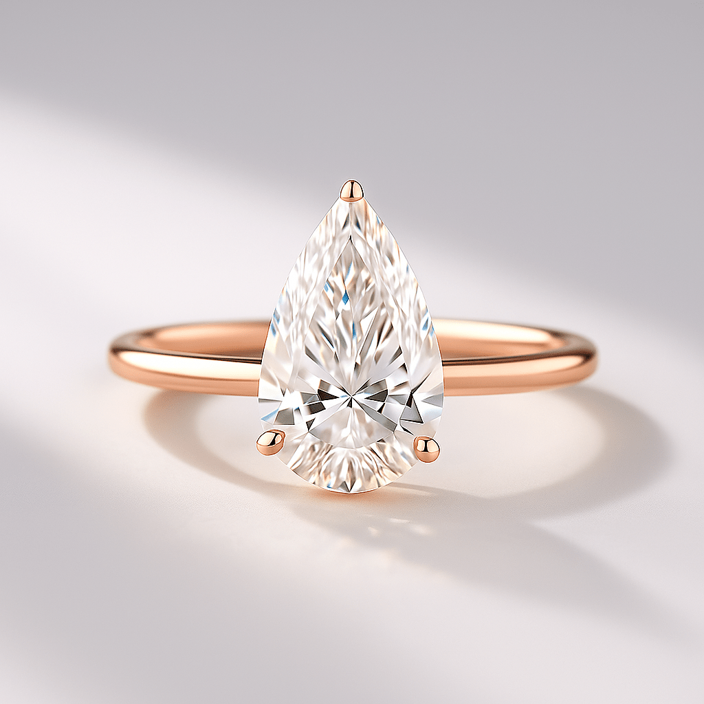 2 Carat Pear Cut Hidden Halo Diamond Engagement Ring - Mivaan Fine Jewelry