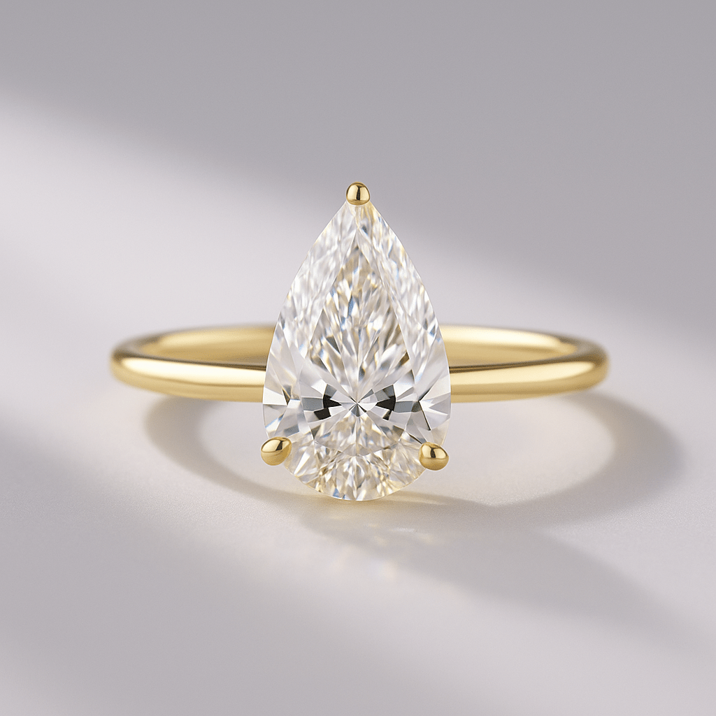 2 Carat Pear Cut Hidden Halo Diamond Engagement Ring - Mivaan Fine Jewelry