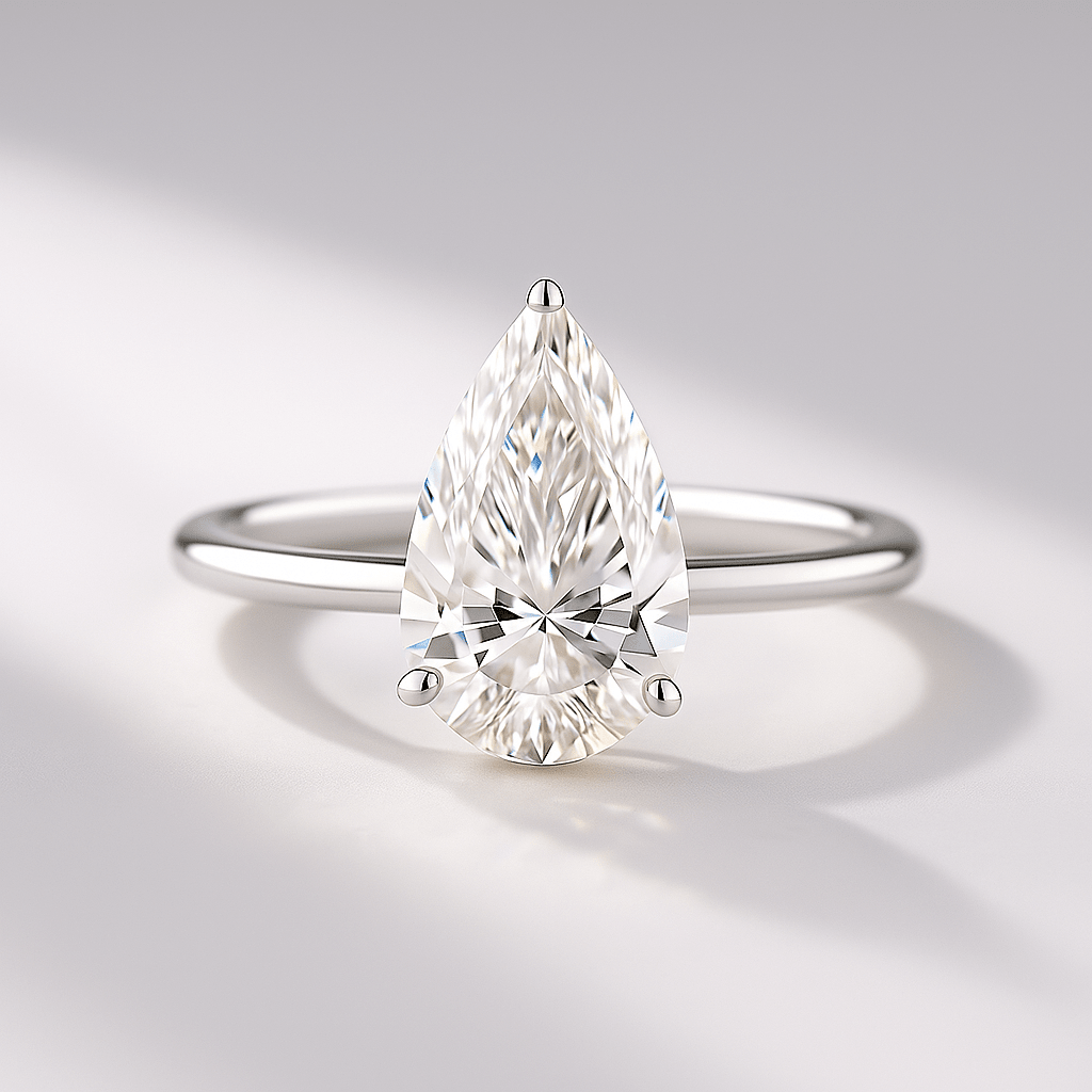 2 Carat Pear Cut Hidden Halo Diamond Engagement Ring - Mivaan Fine Jewelry