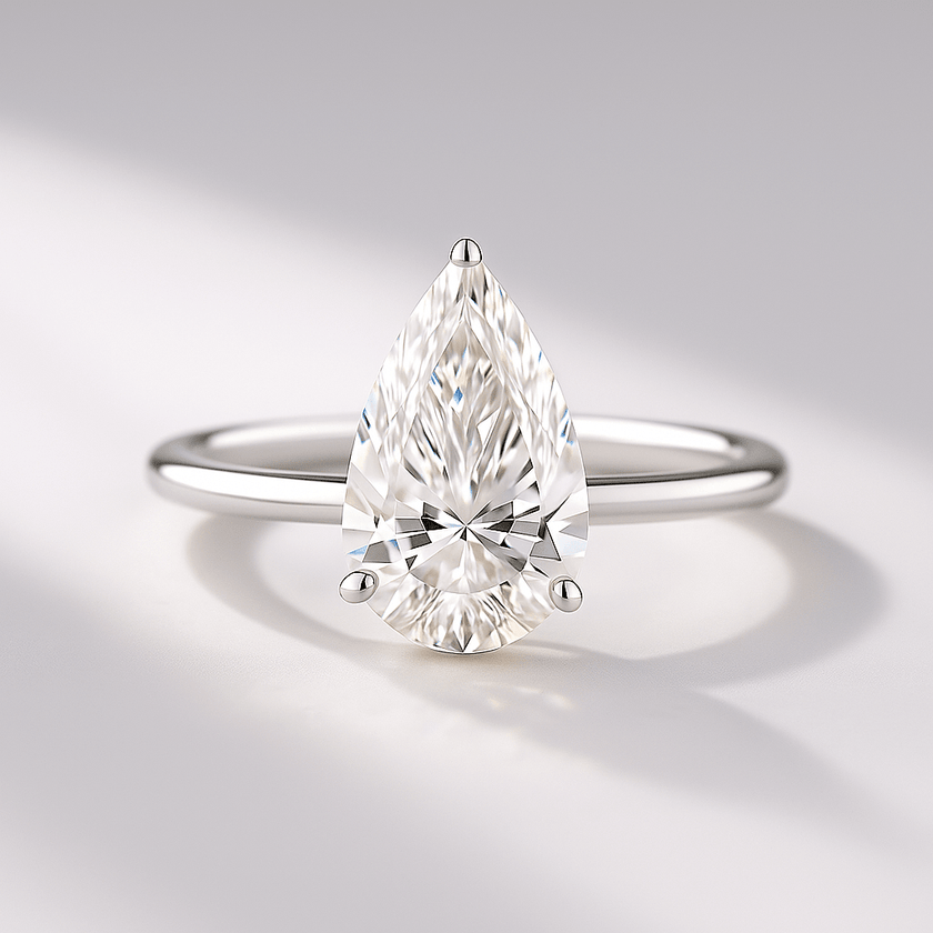 2 Carat Pear Cut Hidden Halo Diamond Engagement Ring - Mivaan Fine Jewelry