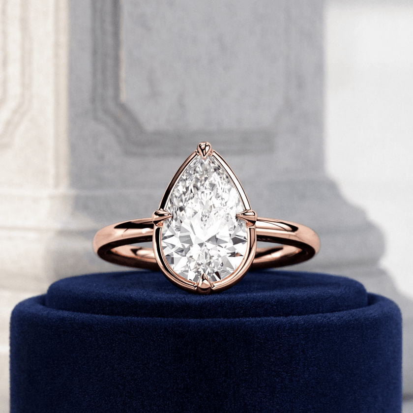 2 Carat Pear Cut Lab Grown Diamond Engagement Ring - Mivaan Fine Jewelry