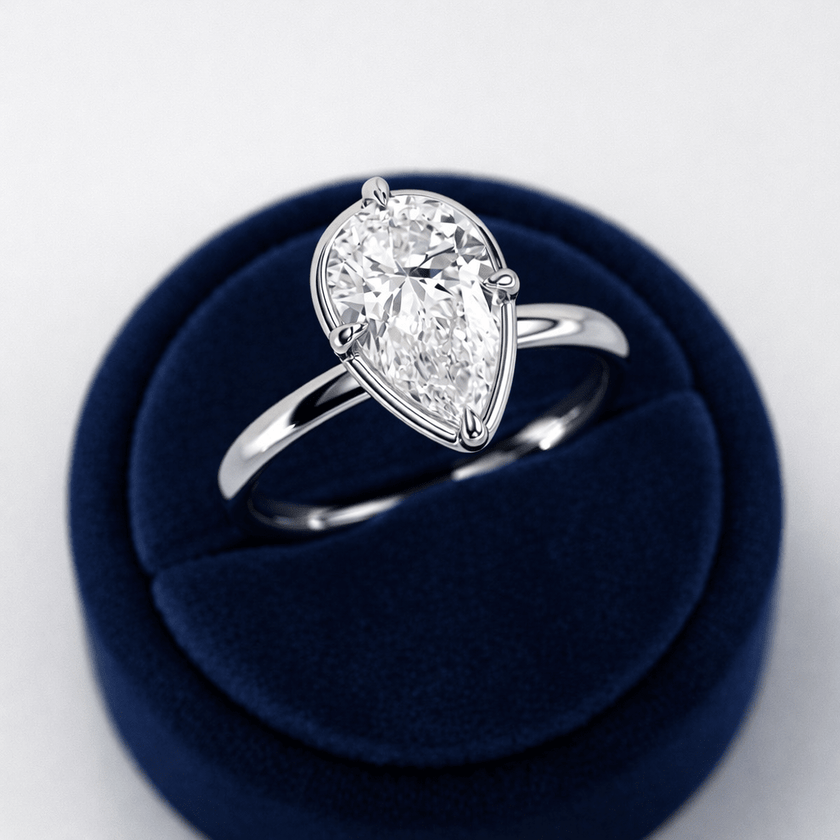 2 Carat Pear Cut Lab Grown Diamond Engagement Ring - Mivaan Fine Jewelry