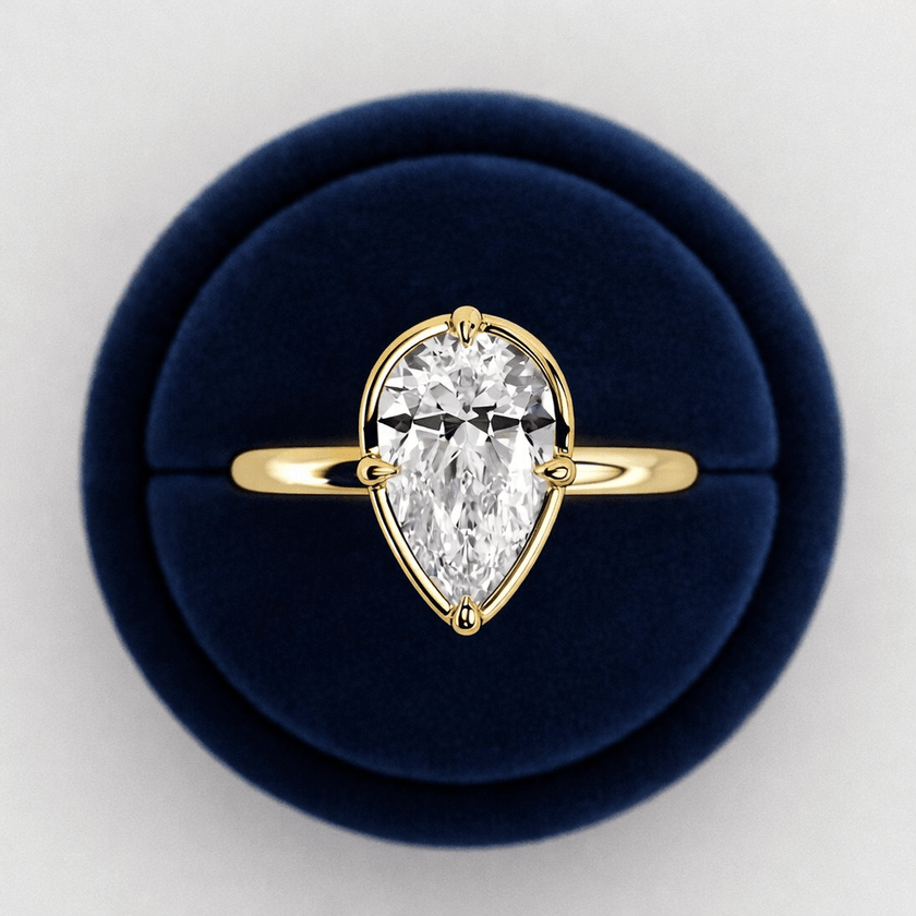 2 Carat Pear Cut Lab Grown Diamond Engagement Ring - Mivaan Fine Jewelry
