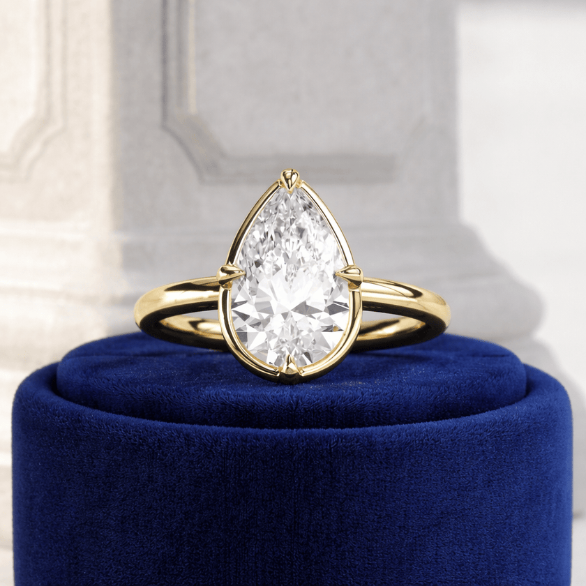 2 Carat Pear Cut Lab Grown Diamond Engagement Ring - Mivaan Fine Jewelry