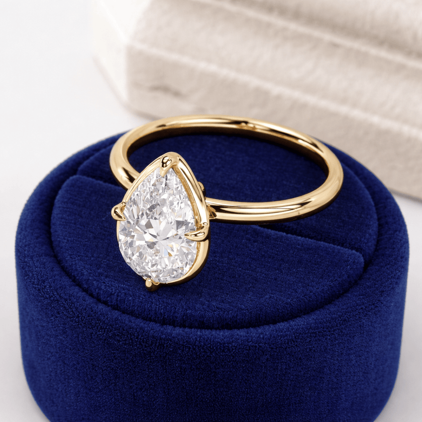 2 Carat Pear Cut Lab Grown Diamond Engagement Ring - Mivaan Fine Jewelry