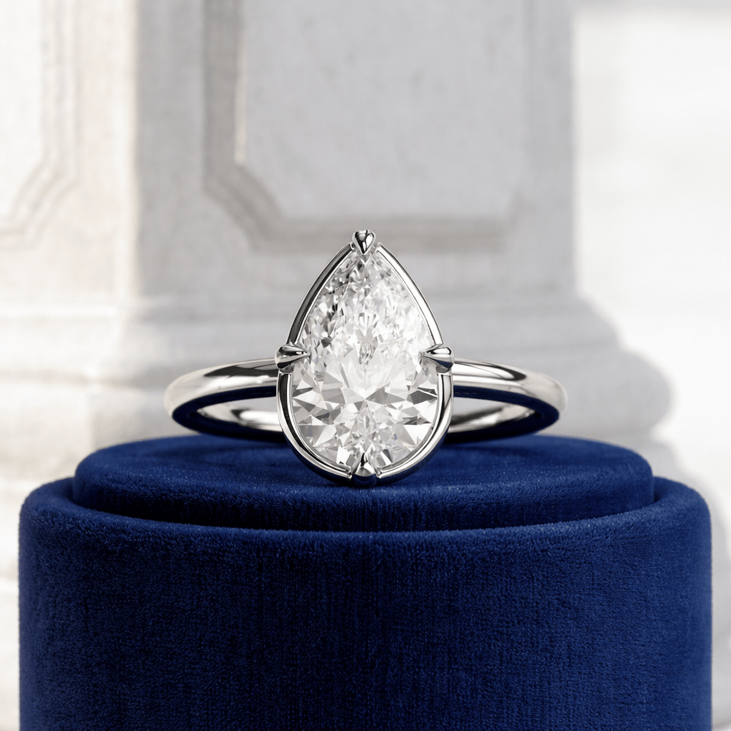 2 Carat Pear Cut Lab Grown Diamond Engagement Ring - Mivaan Fine Jewelry