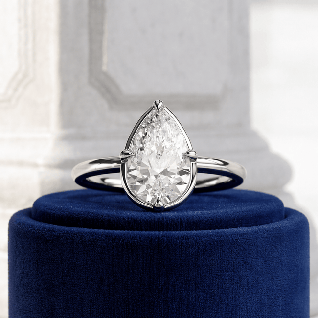 2 Carat Pear Cut Lab Grown Diamond Engagement Ring - Mivaan Fine Jewelry