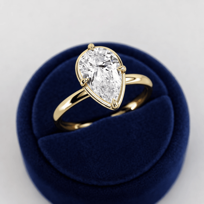 2 Carat Pear Cut Lab Grown Diamond Engagement Ring - Mivaan Fine Jewelry