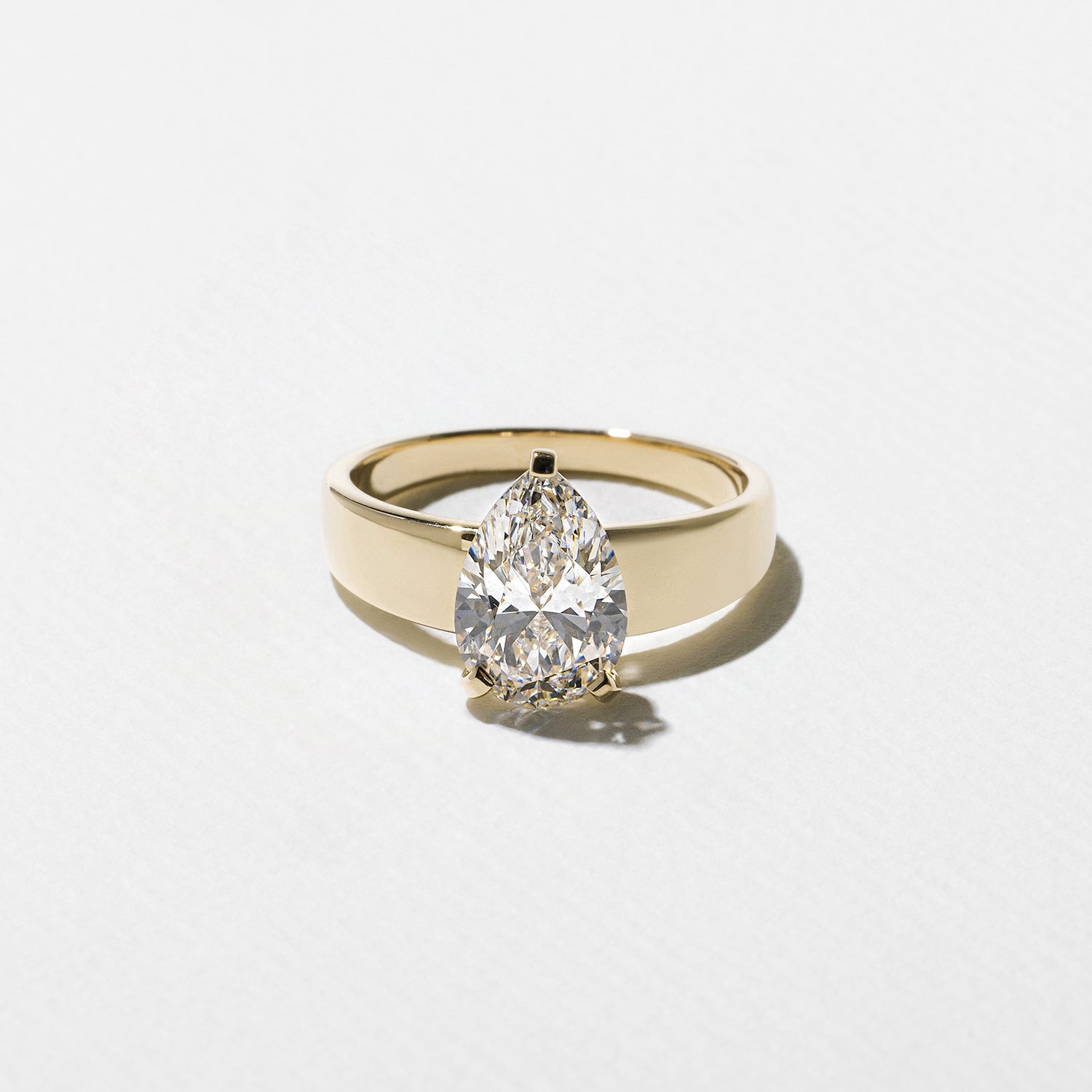 2 Carat Pear Cut Lab Grown Diamond Wide Band Ring in 14K Solid Gold - Mivaan Fine Jewelry