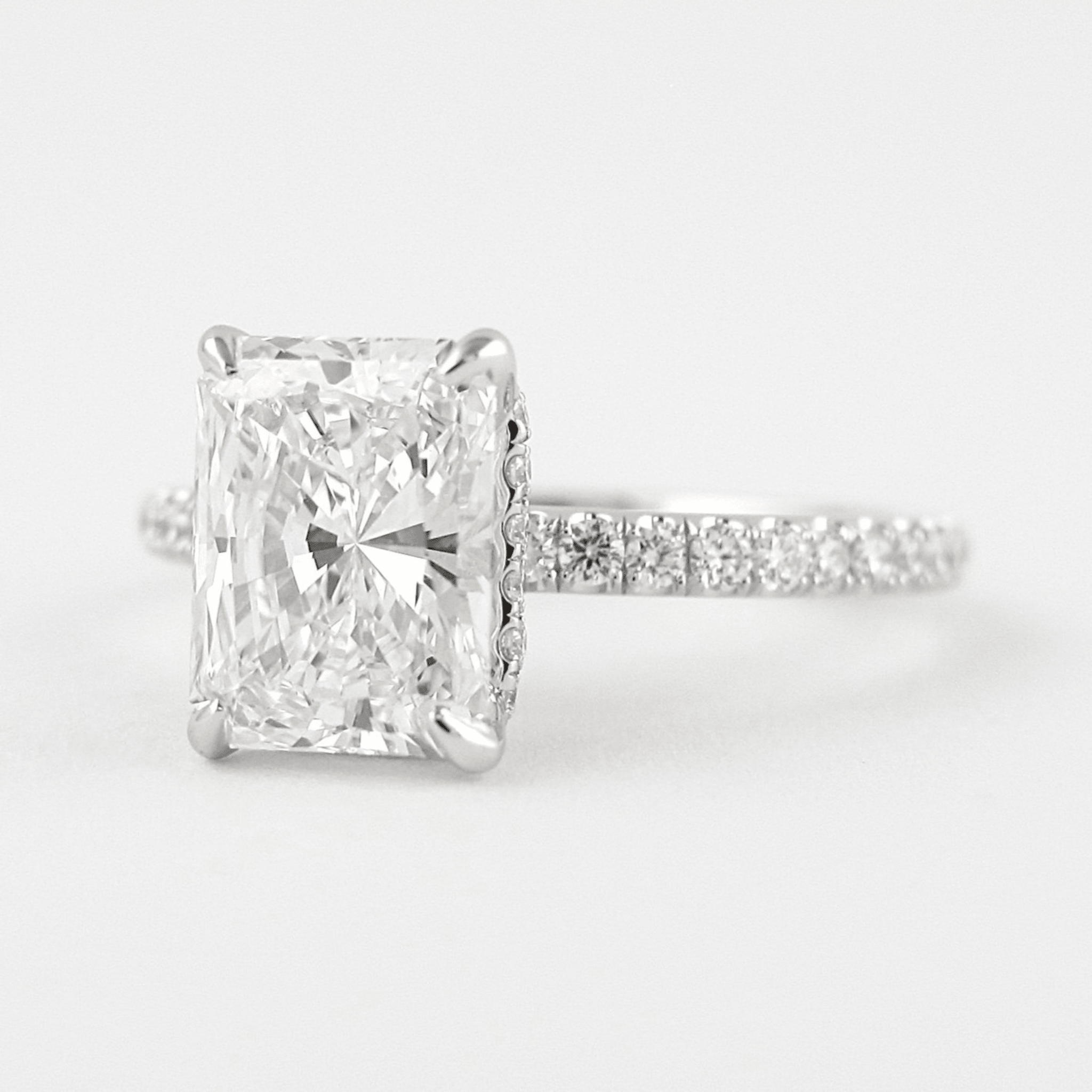 2 Carat Radiant Cut Engagement Ring with Pave Diamond Band - Mivaan Fine Jewelry