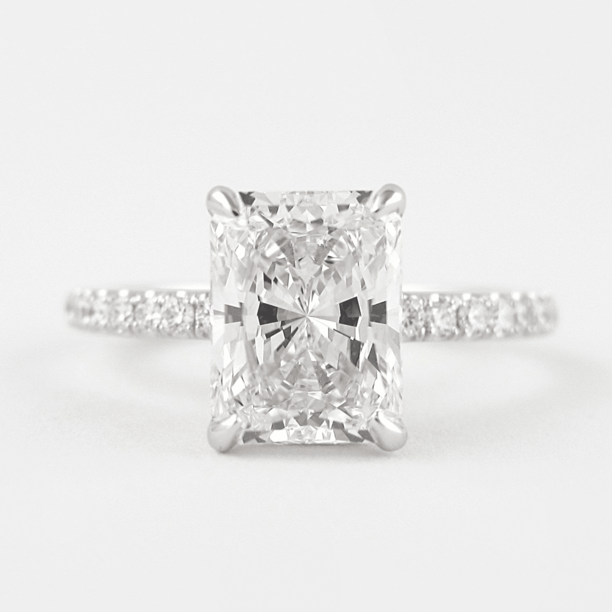 2 Carat Radiant Cut Engagement Ring with Pave Diamond Band - Mivaan Fine Jewelry