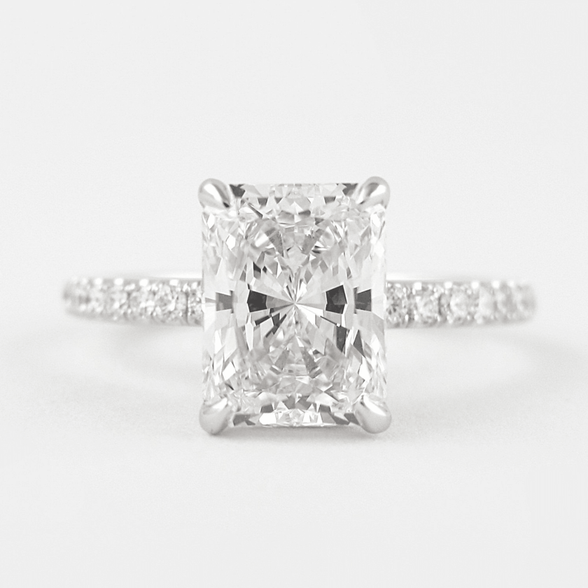 2 Carat Radiant Cut Engagement Ring with Pave Diamond Band - Mivaan Fine Jewelry