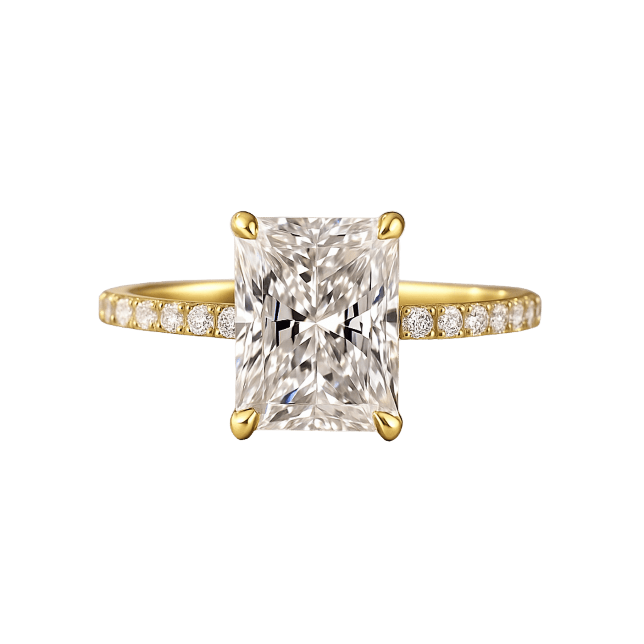 2 Carat Radiant Cut Engagement Ring with Pave Diamond Band - Mivaan Fine Jewelry