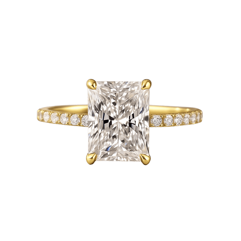 2 Carat Radiant Cut Engagement Ring with Pave Diamond Band - Mivaan Fine Jewelry