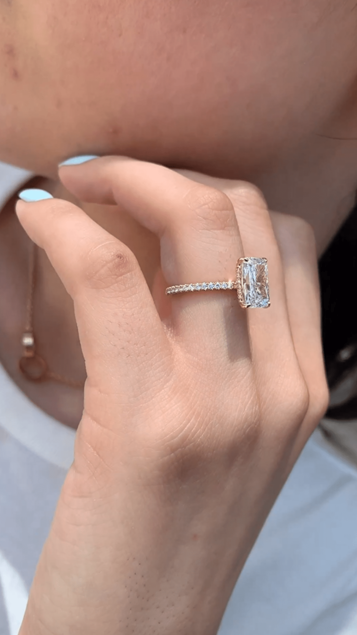 2 Carat Radiant Cut Engagement Ring with Pave Diamond Band - Mivaan Fine Jewelry